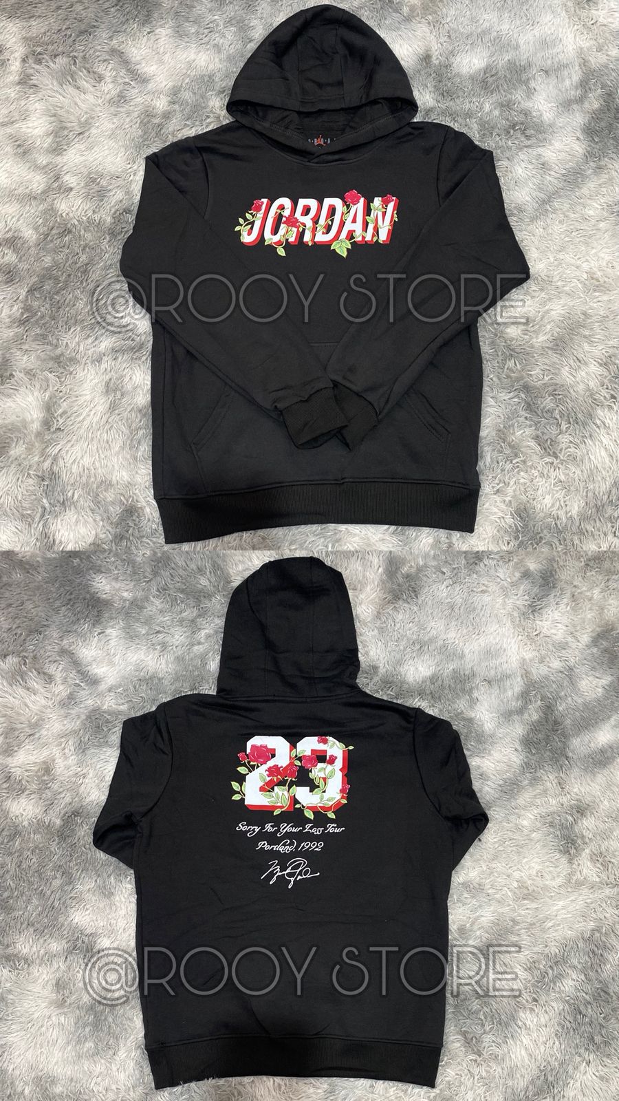 SUDADERA JORDAN ROSAS NEGRA