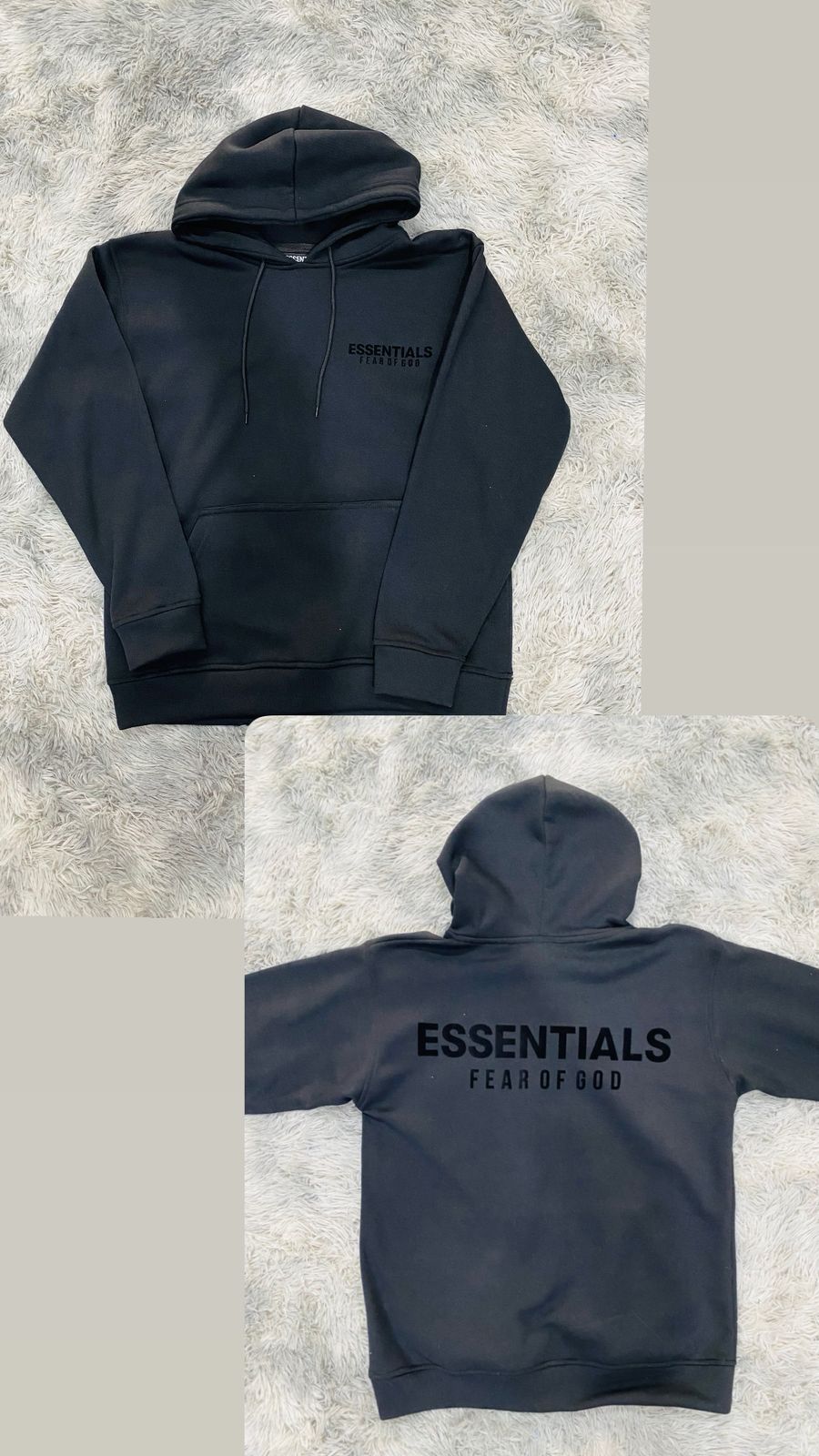 SUDADERA FEAR OF GOD ESSENTIAL NEGRA