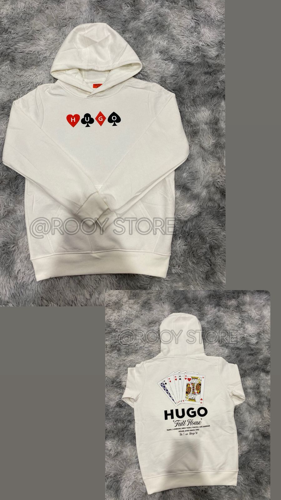 SUDADERA HUGO BOSS CARTAS BLANCA
